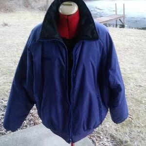 COLUMBIA Reversible Black / Blue ski jacket coat L